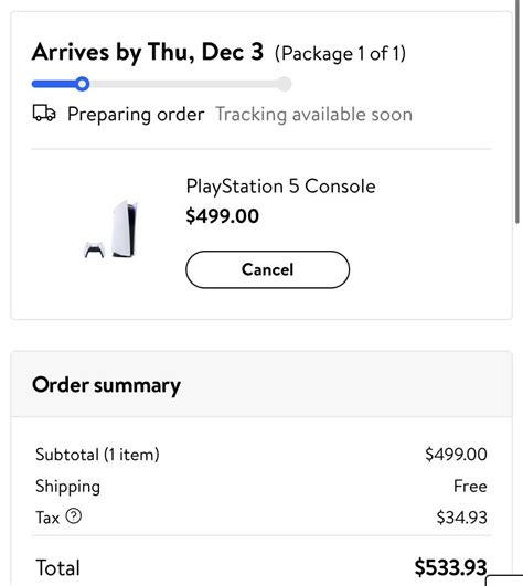 ps5 order confirmation